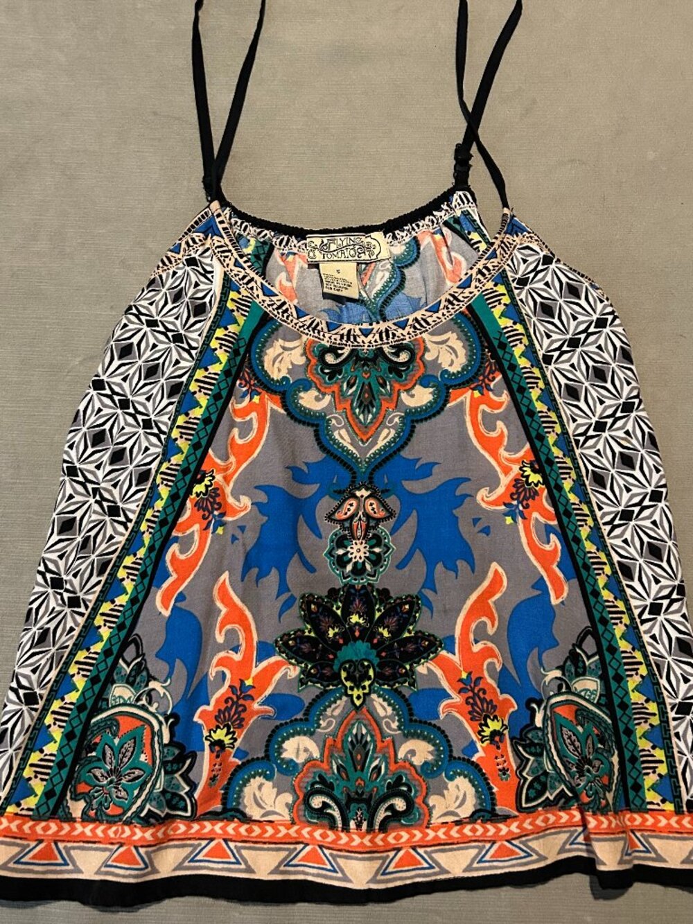 FLYING TOMATO Boho Paisley Medallion Cami Tank Top Size S